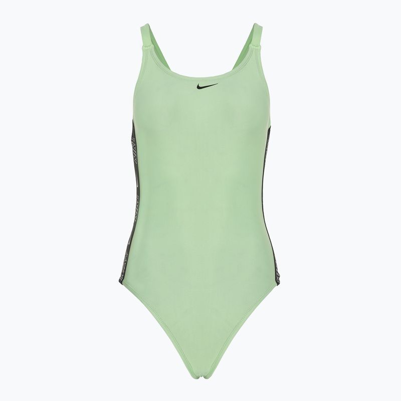 Női egyrészes fürdőruha Nike Logo Tape Fastback vapor green