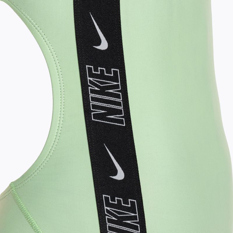 Női egyrészes fürdőruha Nike Logo Tape Fastback vapor green 4