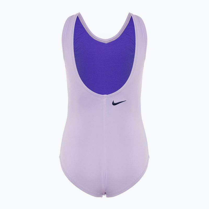 Gyermek egyrészes fürdőruha Nike Multi Logo U-Back lilac bloom 2