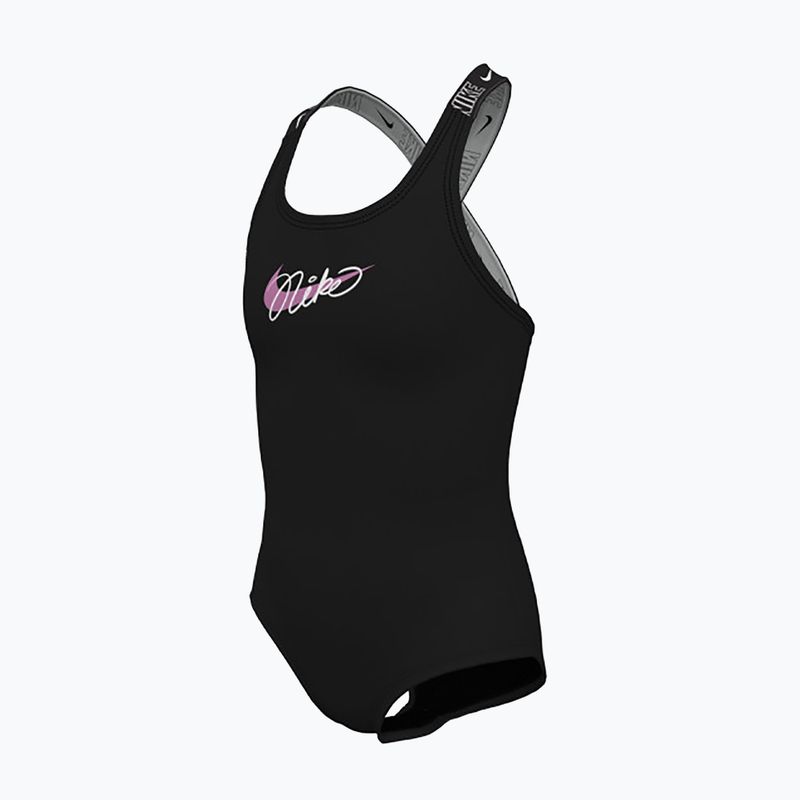 Gyerek fürdőruha Nike Swim Girls Logo Tape Crossback black/playful pink/white/playful pink 3