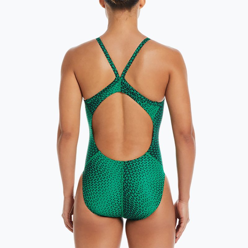 Női egyrészes fürdőruha Nike Hydrastrong Delta Racerback court green 5