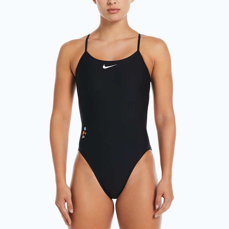 Női egyrészes fürdőruha Nike Hydrastrong Adjustable Crossback black 7