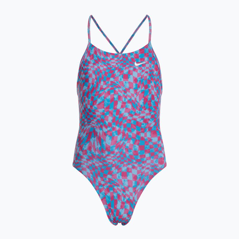 Gyermek egyrészes fürdőruha Nike Hydrastrong Lace Up Back university blue