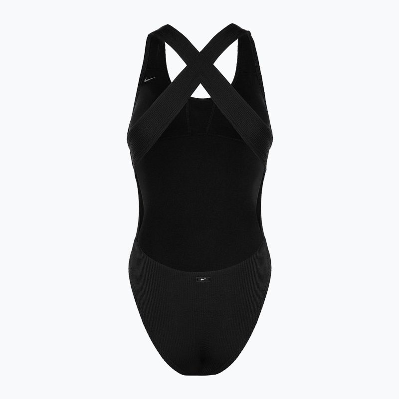 Nike Elevated Essential Pucker Crossback egyrészes fürdőruha fekete 2