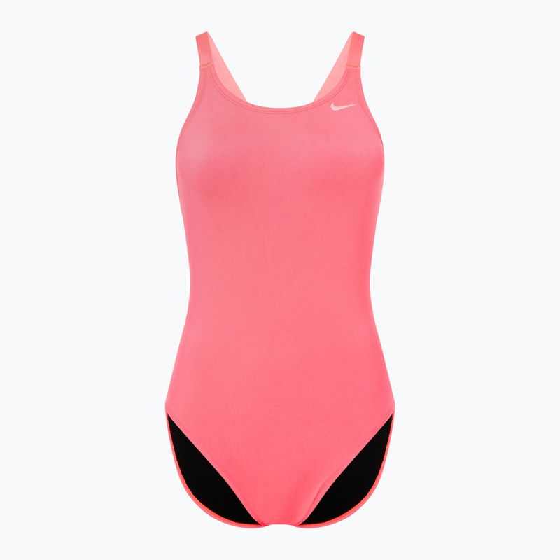 Női egyrészes fürdőruha Nike Hydrastrong Solid Fastback hot punch