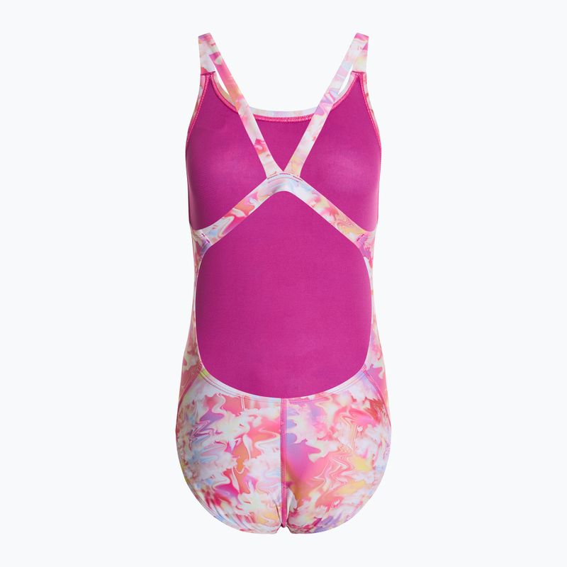 Női egyrészes fürdőruha Nike Hydrastrong Multi Print Fastback warm multi 2
