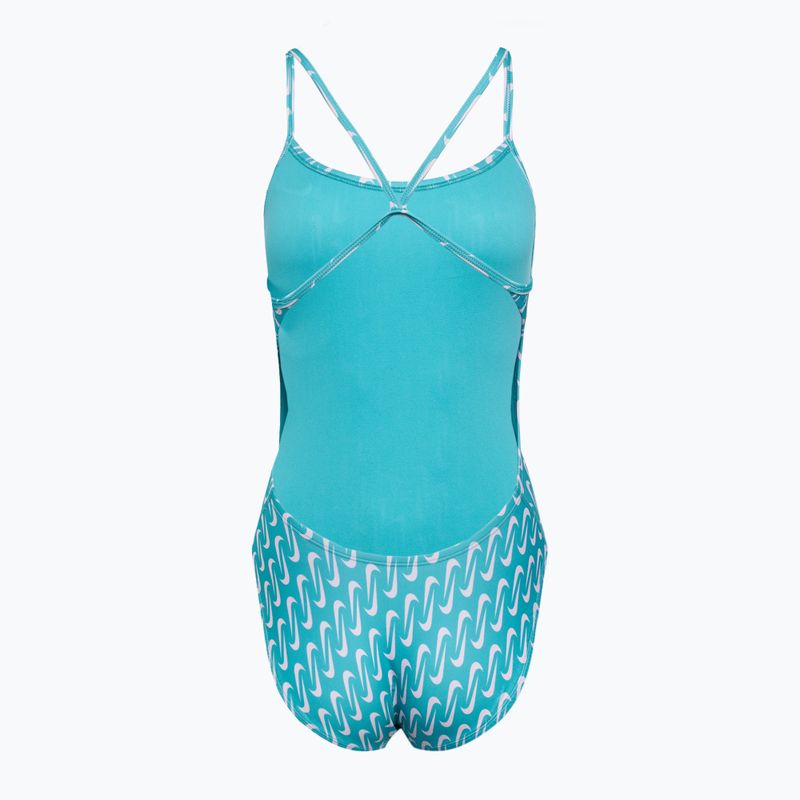 Női egyrészes fürdőruha Nike Hydrastrong Multi Print Cutout blue 2
