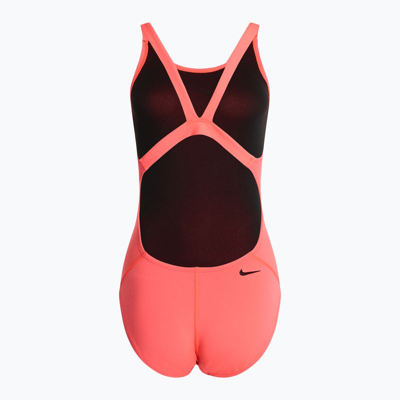 Női egyrészes fürdőruha Nike Hydrastrong 3D Swoosh Fastback hot punch 2