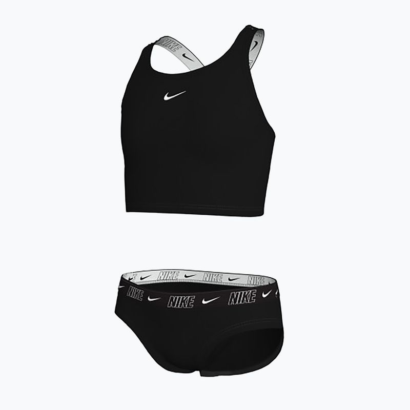 Gyermek kétrészes fürdőruha Nike Logo Tape Crossback Midkini fekete 3