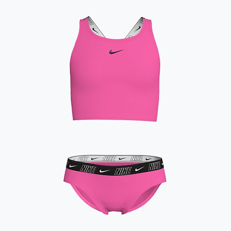 Gyermek kétrészes fürdőruha Nike Logo Tape Crossback Midkini hyper rózsaszín