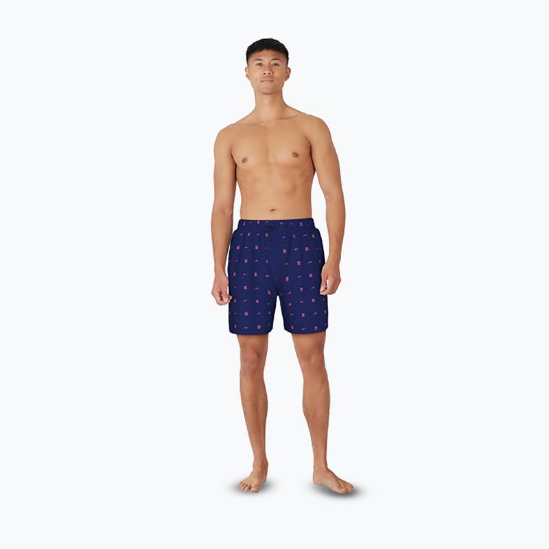 Férfi Nike Luxe Letter 7" Volley úszónadrág éjfekete tengerészkék 2