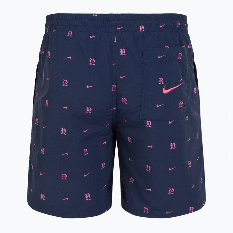 Férfi Nike Luxe Letter 7" Volley úszónadrág éjfekete tengerészkék 2