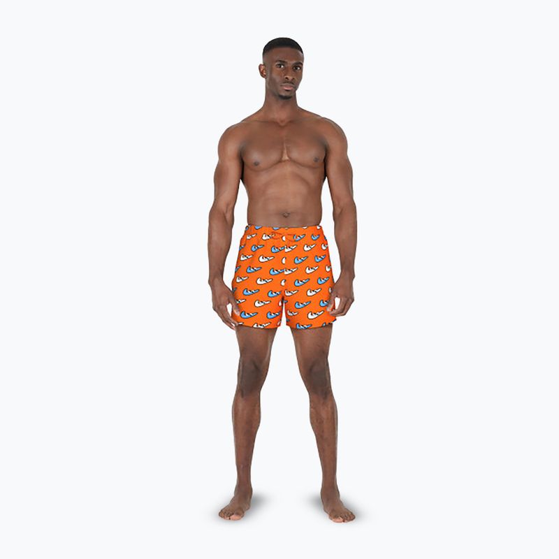 Férfi Nike Multi Print 5" Volley úszónadrág narancssárga színű úszógallér 2