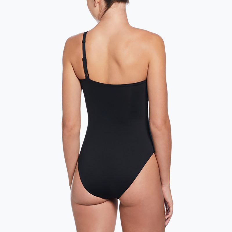 Női egyrészes fürdőruha Nike Essential Asymmetrical fekete 3