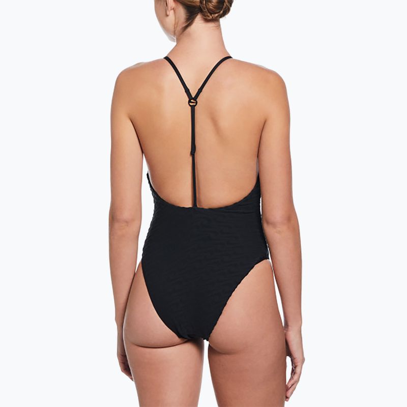 Női egyrészes fürdőruha Nike Swoosh Link Y-Back fekete 3
