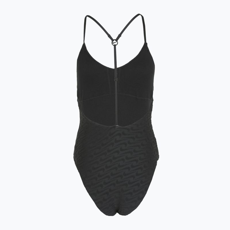 Női egyrészes fürdőruha Nike Swoosh Link Y-Back fekete 2
