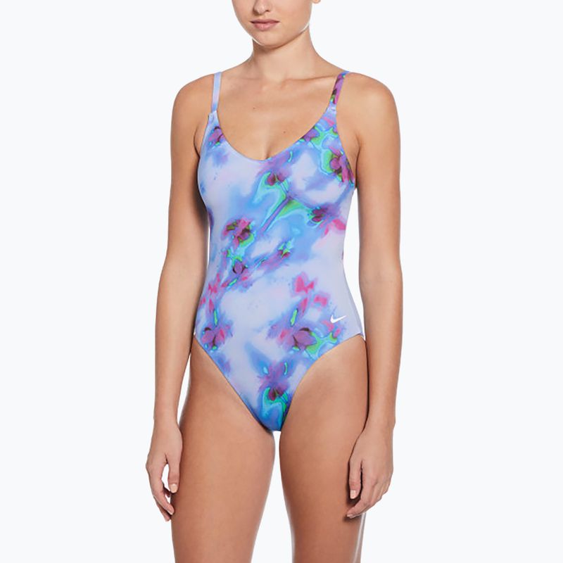 Nike Floral Blur V-nyakú női egyrészes fürdőruha hortenziák