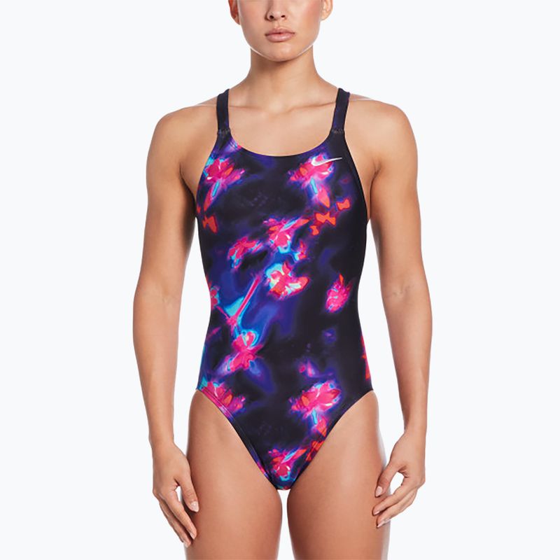 Női egyrészes fürdőruha Nike Hydrastrong Fastback fekete
