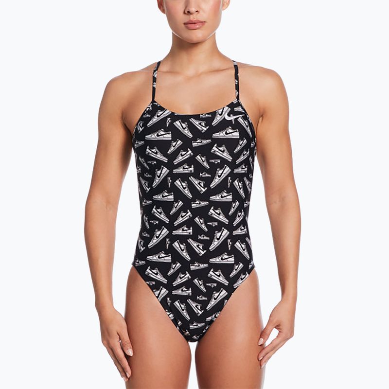 Női egyrészes fürdőruha Nike Hydrastrong Cutout jet fekete