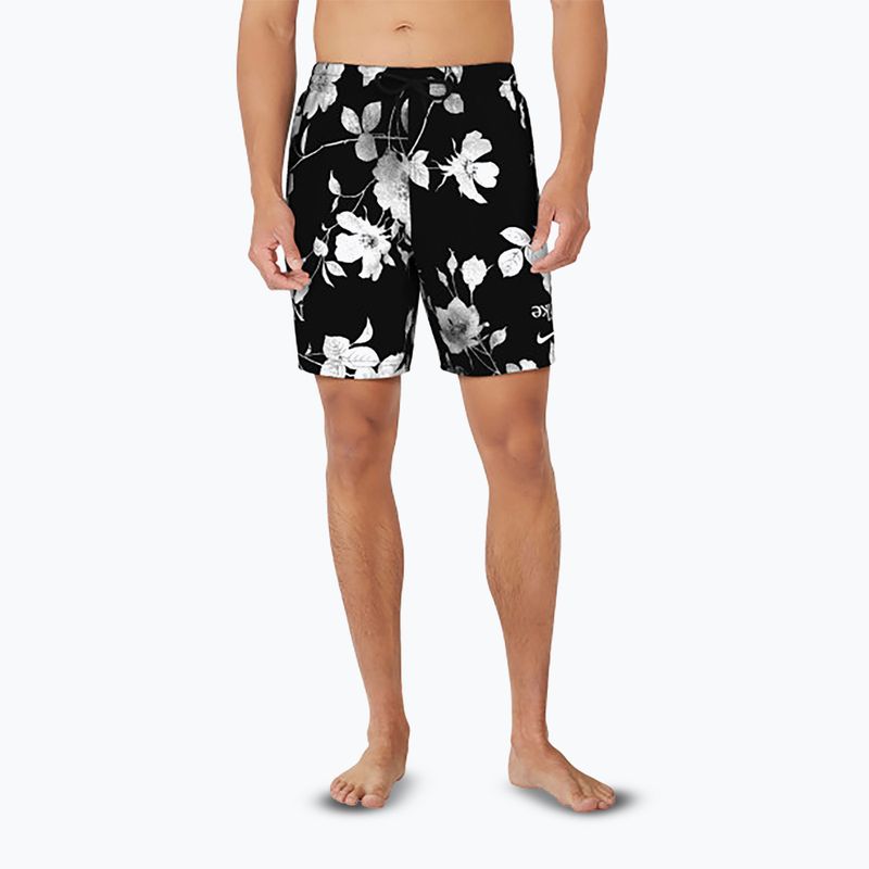 Férfi Nike Fine Floral 7" Volley úszónadrág fekete 6