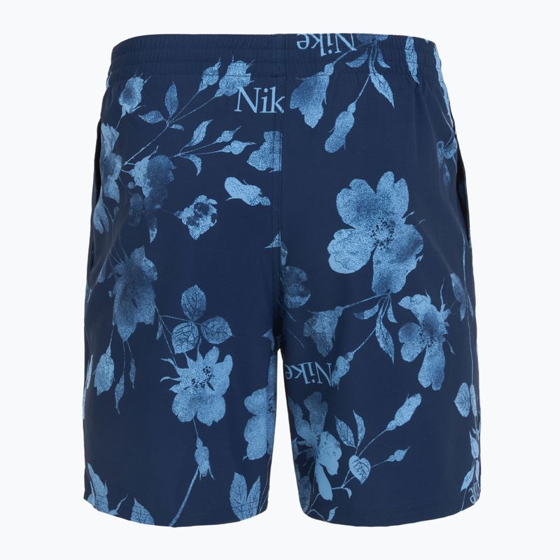Férfi Nike Fine Floral 7" Volley úszónadrág éjfekete tengerészkék 2