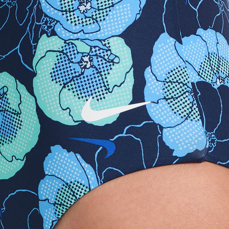 Női egyrészes fürdőruha Nike Poppy Print V-Neck midnight navy 5