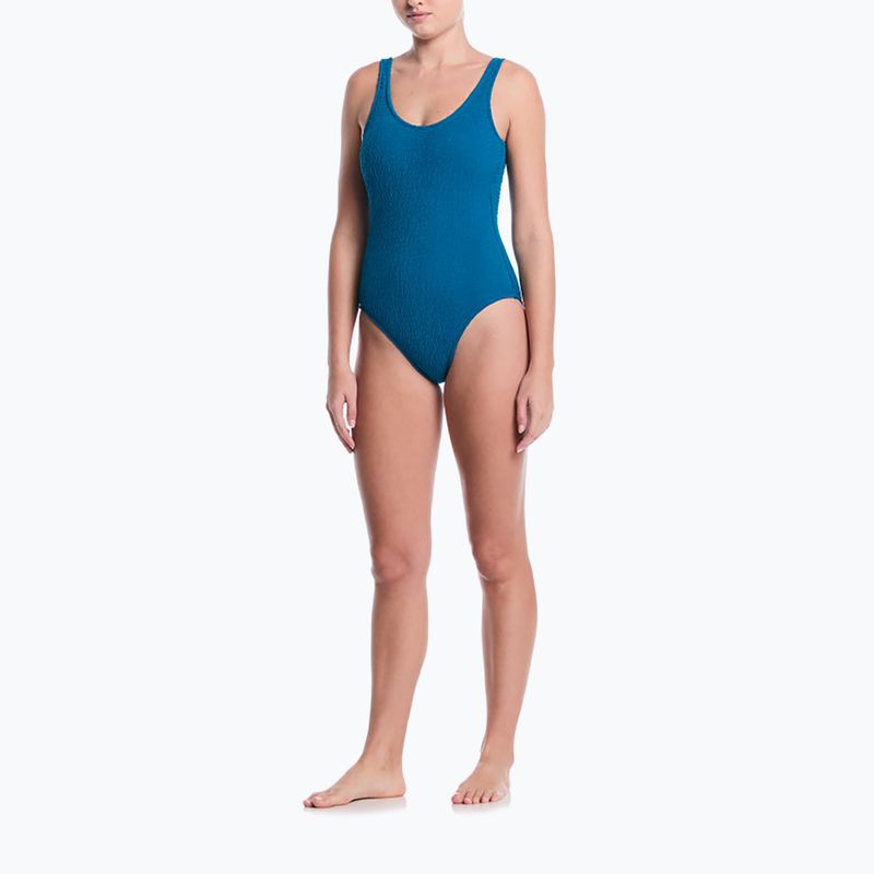 Női egyrészes fürdőruha Nike Shoreline Pucker Scoop Neck black 2
