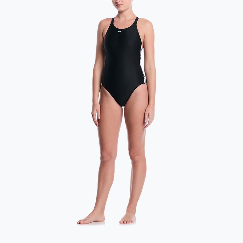 Női egyrészes fürdőruha Nike Logo Tape Fastback black 2