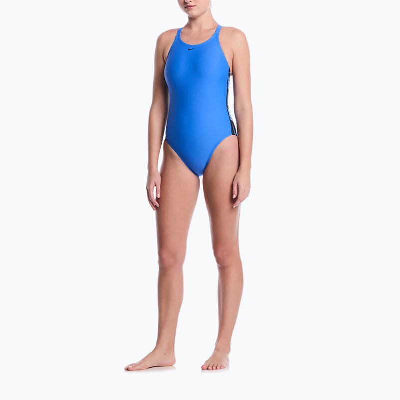 Női egyrészes fürdőruha Nike Logo Tape Fastback blue crystal 2
