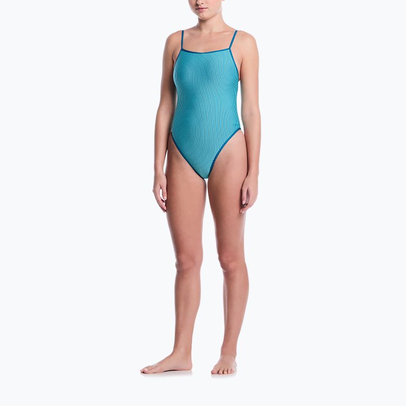 Női egyrészes fürdőruha Nike Ocean Bound Ripple Texture Square Neck bleached turquoise 2