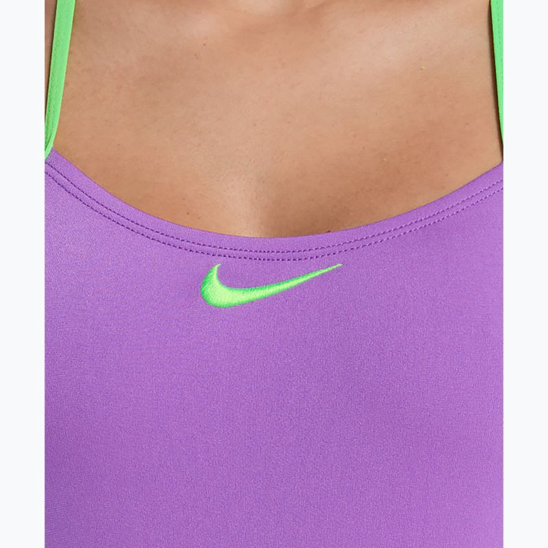 Női egyrészes fürdőruha Nike Hydrastrong Logo Graphic T-Back bright violet 4