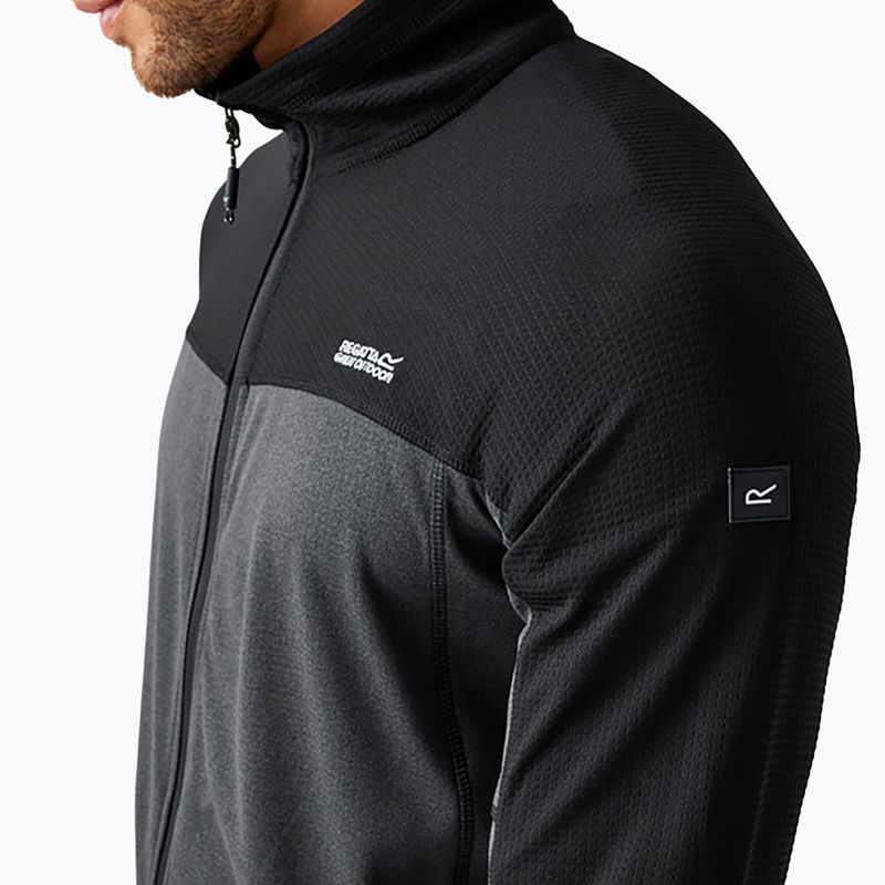 Férfi REGATT Highton Full Zip Midlayer Sweatshirt hamu/fekete 4