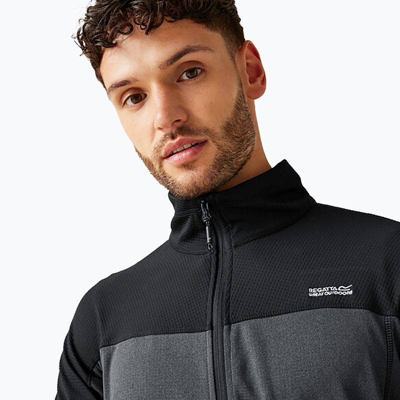 Férfi REGATT Highton Full Zip Midlayer Sweatshirt hamu/fekete 5