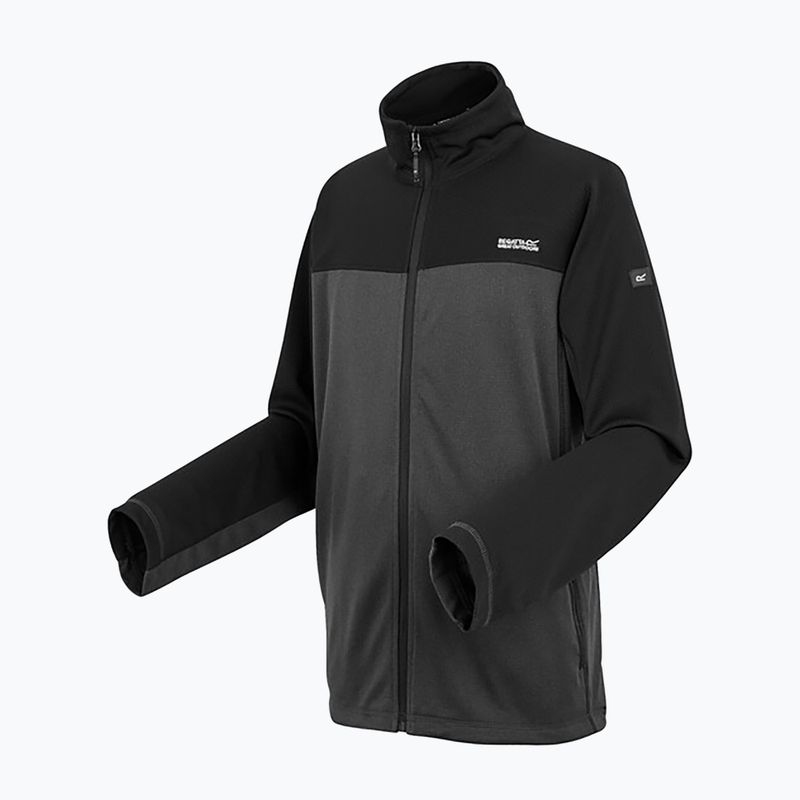 Férfi REGATT Highton Full Zip Midlayer Sweatshirt hamu/fekete 9