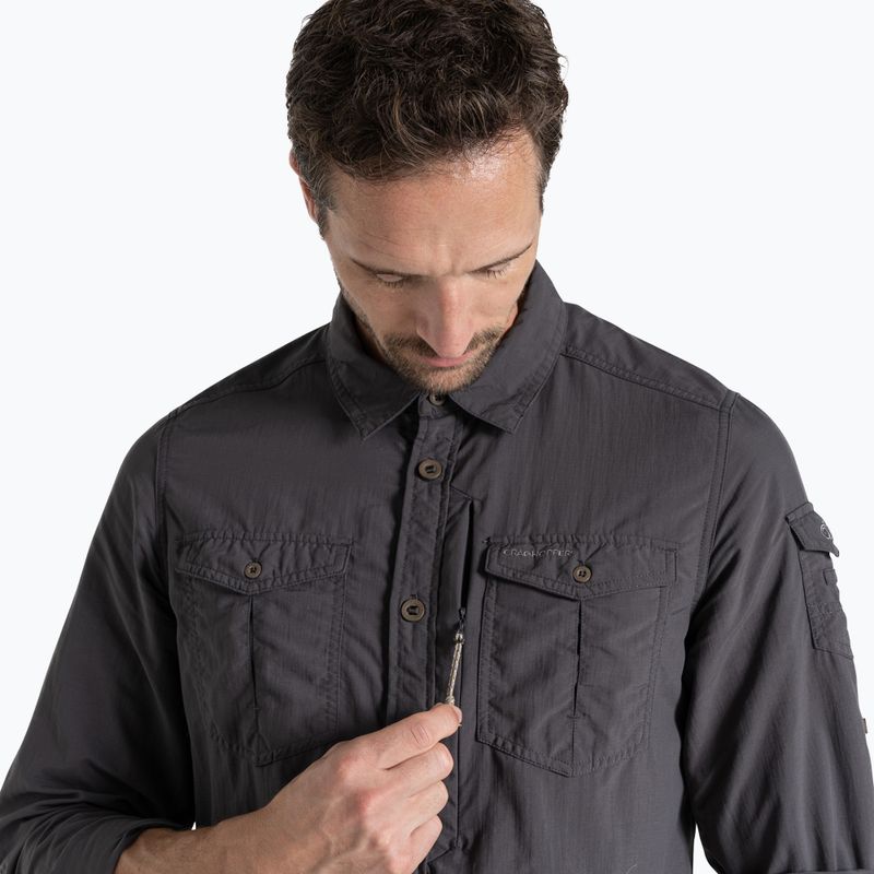 Férfi ing Craghoppers NosiLife Adventure Long Sleeved Shirt III black pepper 4