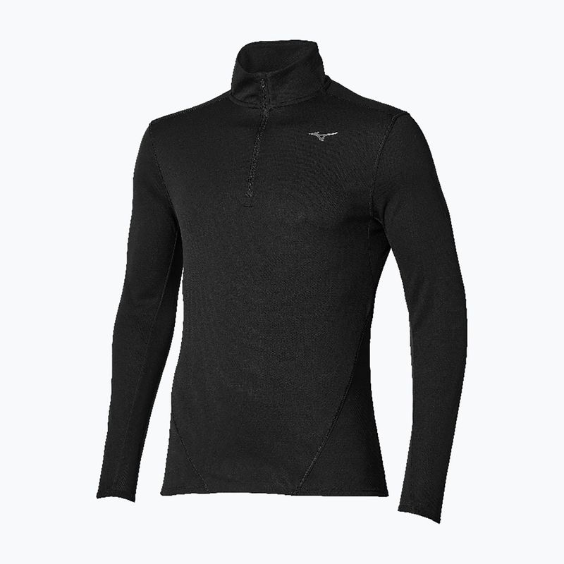 Férfi futó hosszú ujjú póló Mizuno Tech Thermal Charge Breath Thermo Half Zip Long Sleeve Tee black