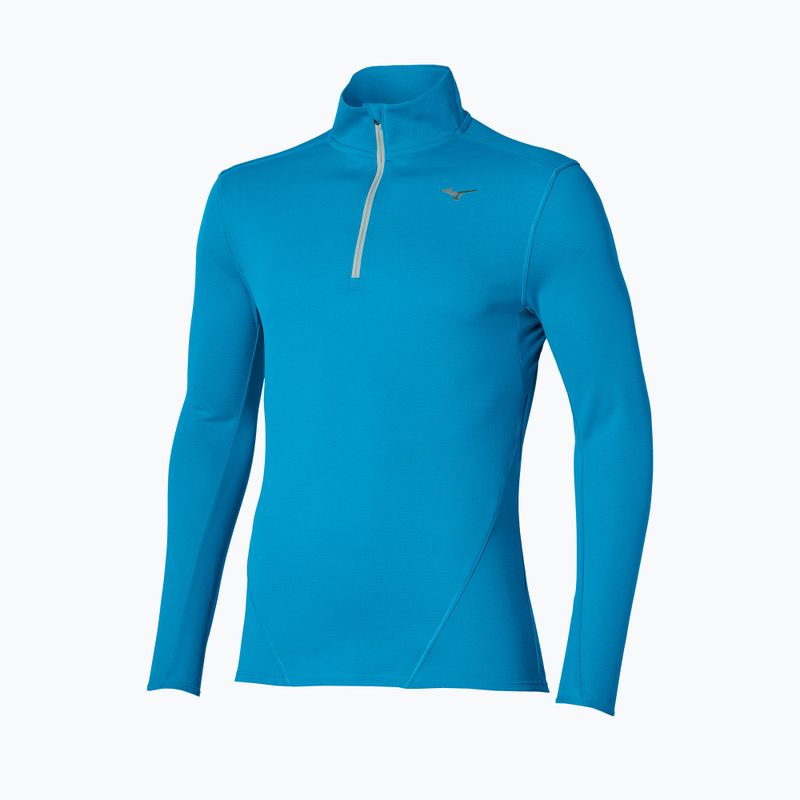 Férfi futó hosszú ujjú póló Mizuno Tech Thermal Charge Breath Thermo Half Zip Long Sleeve Tee blue jewel