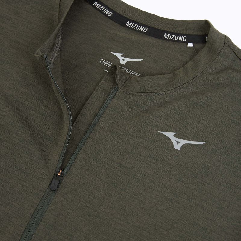 Férfi futópulóver Mizuno Core Impulse Half Zip Long Sleeve Tee forest night 3