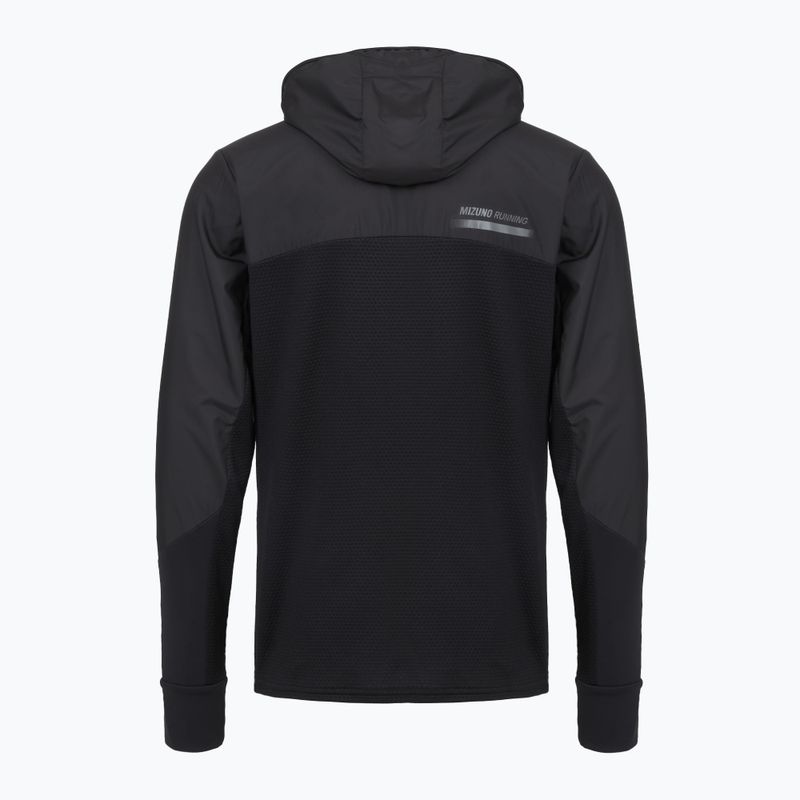 Férfi futókabát Mizuno Active Warmalite Hybrid Full Zip Hooded Long Sleeve Top black 2