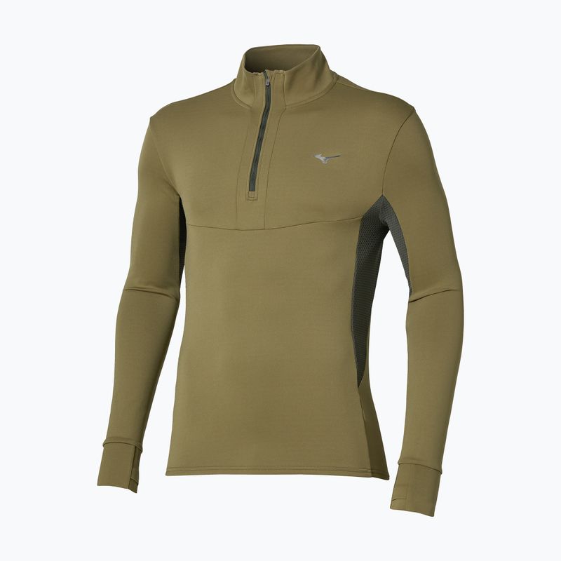Férfi futópulóver Mizuno Active Warmalite Half Zip Long Sleeve Top martini olive