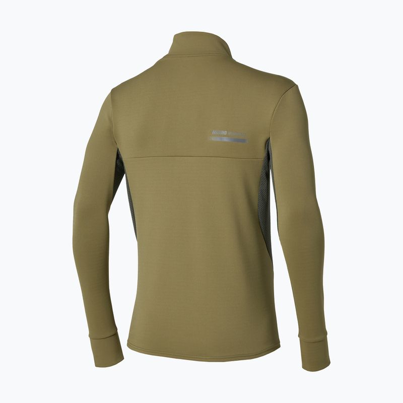 Férfi futópulóver Mizuno Active Warmalite Half Zip Long Sleeve Top martini olive 2