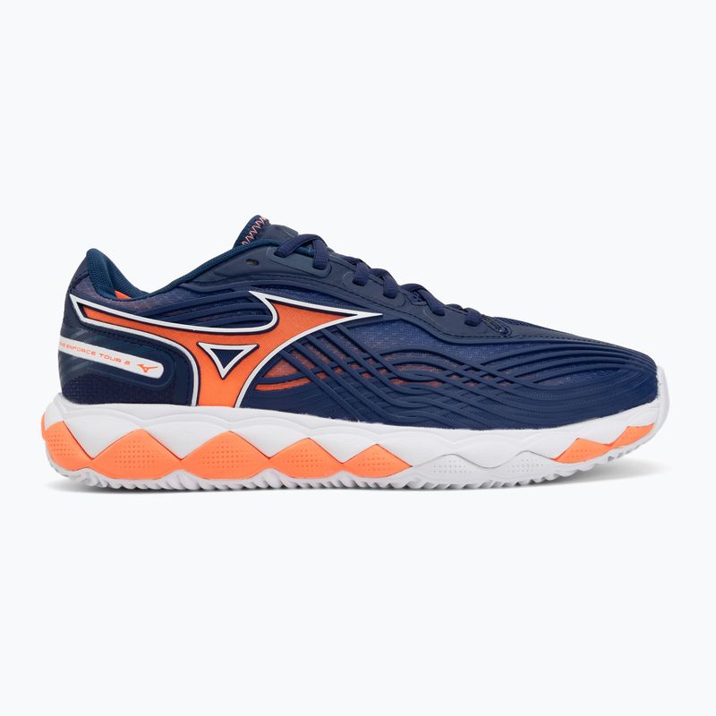 Férfi teniszcipő Mizuno Wave Enforce Tour 2 CC beacon blue/white/lava orange 2