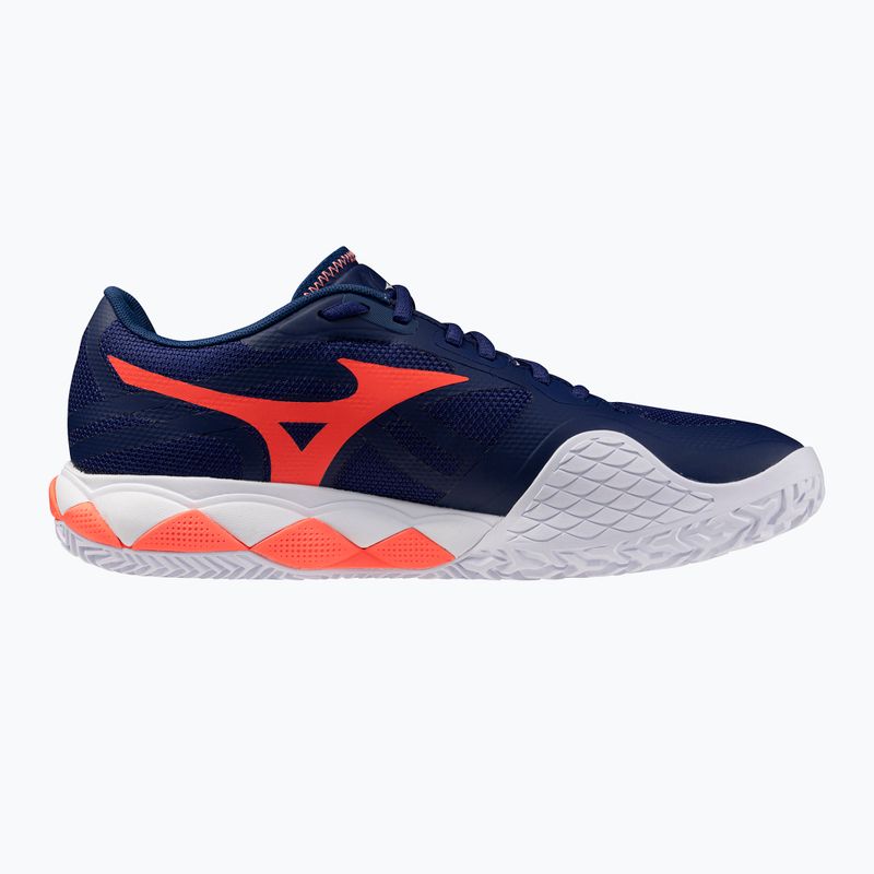 Férfi teniszcipő Mizuno Wave Enforce Tour 2 CC beacon blue/white/lava orange 9