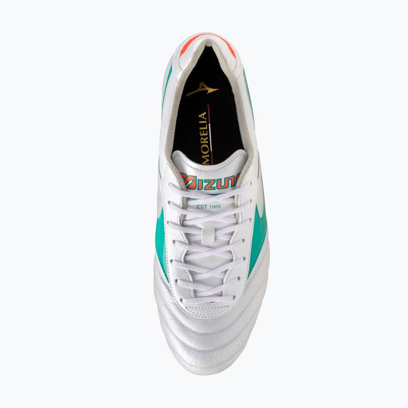 Futballcipő Mizuno Morelia II Elite FG white/arcadia/lava orange 5