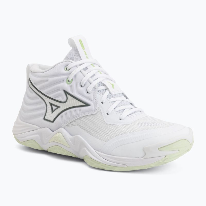 Női röplabda cipő Mizuno Wave Momentum Elite Mid white/balsam green/ambrosia