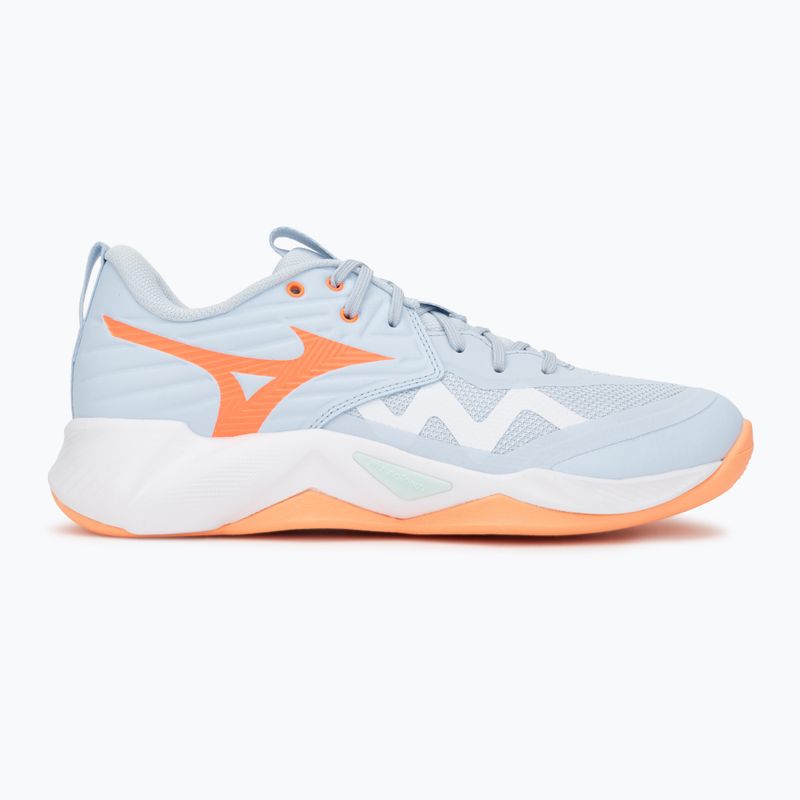 Női röplabda cipő Mizuno Wave Momentum Pro blue finch/lava orange/flamingo coral 2