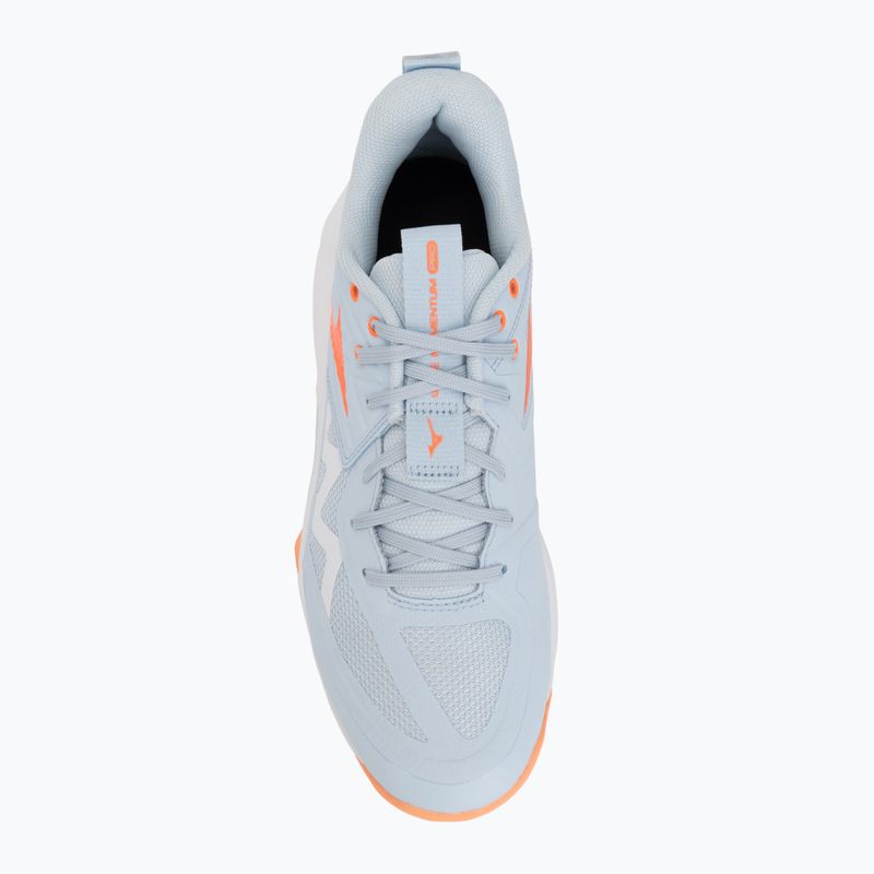 Női röplabda cipő Mizuno Wave Momentum Pro blue finch/lava orange/flamingo coral 5