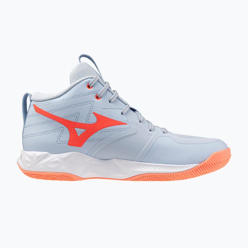 Női röplabda cipő Mizuno Wave Momentum Pro Mid blue finch/lava orange/flamingo coral 2