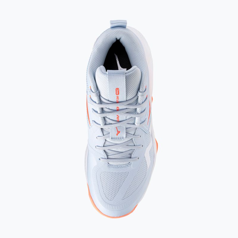 Női röplabda cipő Mizuno Wave Momentum Pro Mid blue finch/lava orange/flamingo coral 5