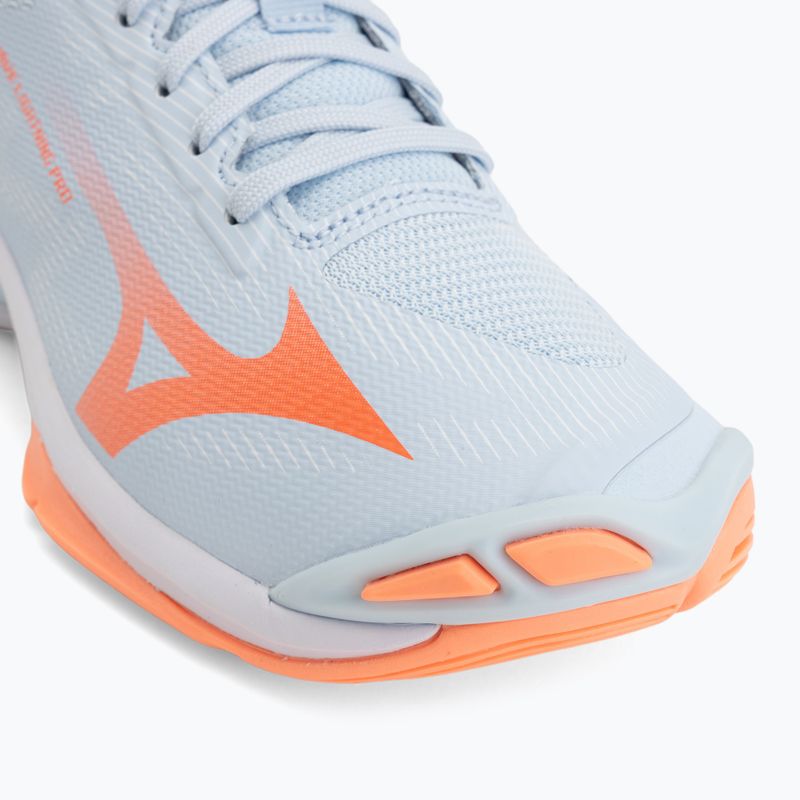 Női röplabda cipő Mizuno Wave Lightning Pro blue finch/lava orange/flamingo coral 7
